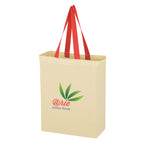 Natural Cotton Canvas Grocery Tote Bag, 5 oz - Red - Colorbrite