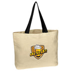 Natural Cotton Canvas Tote Bag, 10 oz - Black - Colorbrite