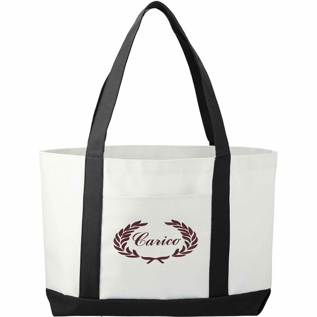 Nautical Canvas Tote with Contrast Trim, Large Full Color