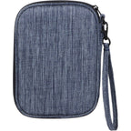 Navy Heather Travel Wallet in Recycled Polyester Full Color - Heather Navy - Back
