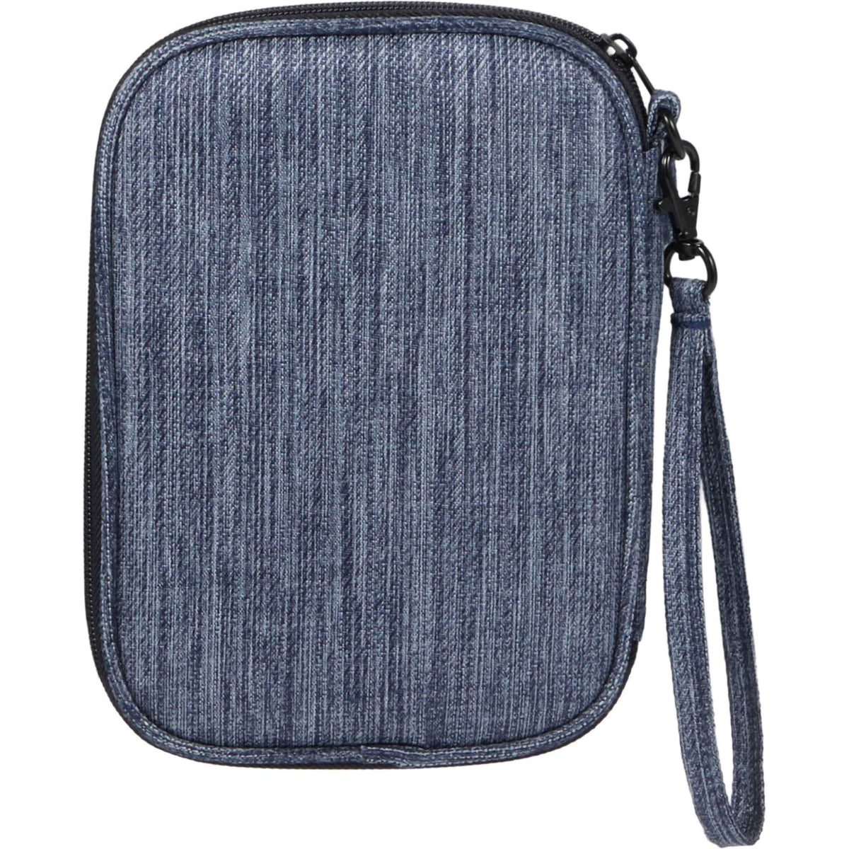 Navy Heather Travel Wallet in Recycled Polyester Full Color - Heather Navy - Back