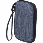 Navy Heather Travel Wallet in Recycled Polyester Full Color - Heather Navy - Left Angle