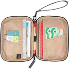 Navy Heather Travel Wallet in Recycled Polyester Full Color - Heather Navy - Propped