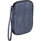 Navy Heather Travel Wallet in Recycled Polyester Full Color - Heather Navy - Right Angle