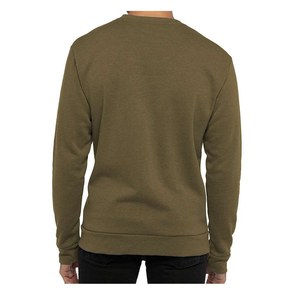 Next Level Unisex Malibu Crewneck Sweatshirt Full Color - Heather Military Green - On Model Back