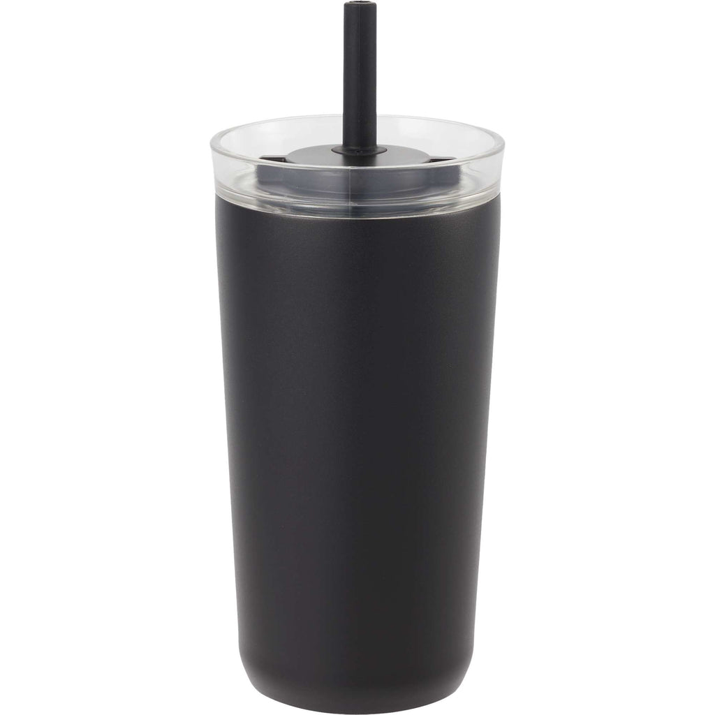 Nina Leakproof Vacuum Tumbler with Straw, 18 oz Laser Engraving - Black - Back