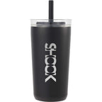 Nina Leakproof Vacuum Tumbler with Straw, 18 oz Laser Engraving - Black - Front
