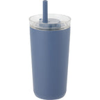 Nina Leakproof Vacuum Tumbler with Straw, 18 oz Laser Engraving - Midnight Blue - Left Angle