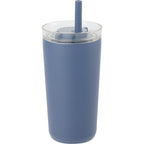 Nina Leakproof Vacuum Tumbler with Straw, 18 oz Laser Engraving - Midnight Blue - Right Angle