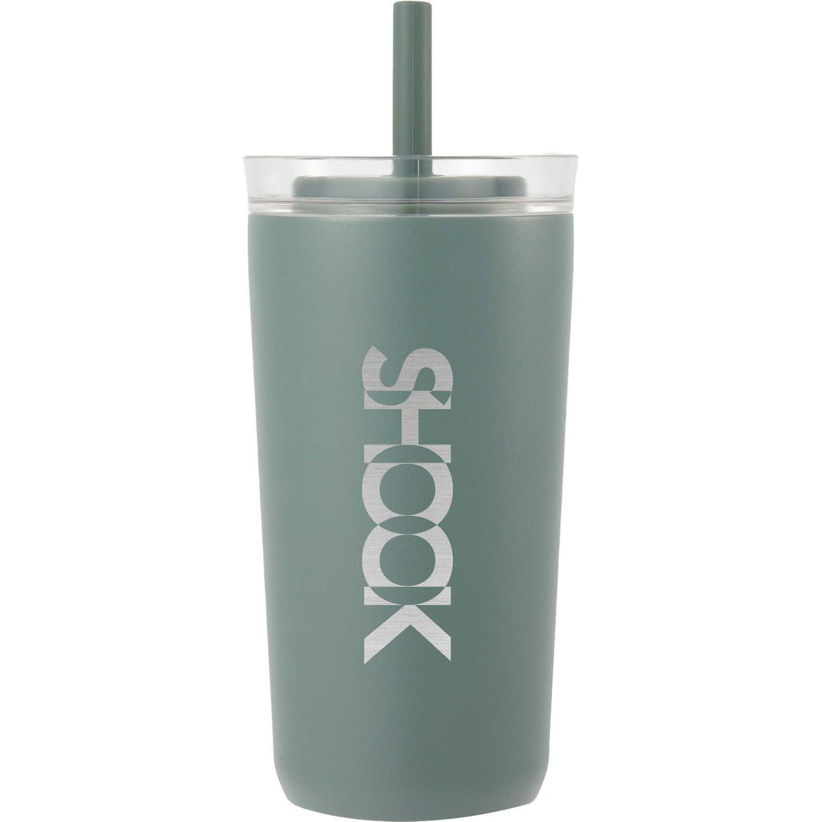 Nina Leakproof Vacuum Tumbler with Straw, 18 oz Laser Engraving - Sage - Front