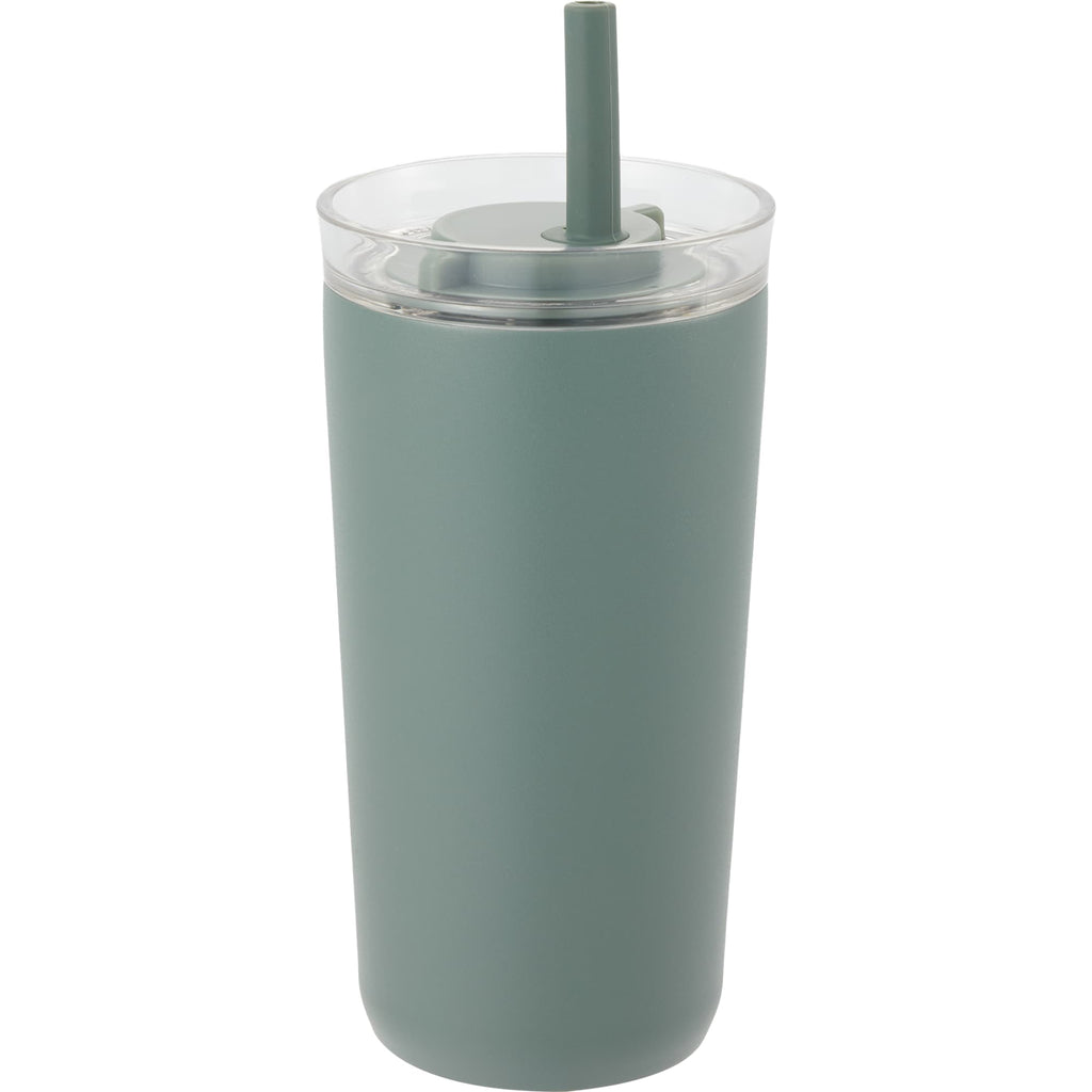Nina Leakproof Vacuum Tumbler with Straw, 18 oz Laser Engraving - Sage - Right Angle
