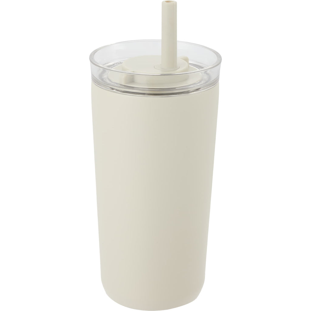 Nina Leakproof Vacuum Tumbler with Straw, 18 oz Laser Engraving - Taupe - Right Angle