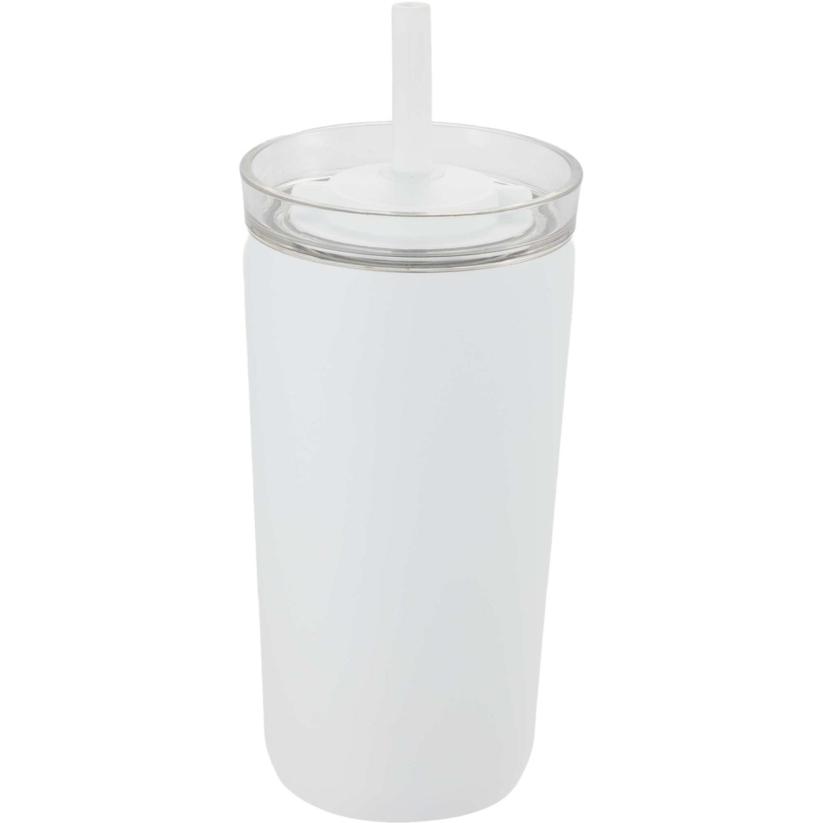 Nina Leakproof Vacuum Tumbler with Straw, 18 oz Laser Engraving - White - Back