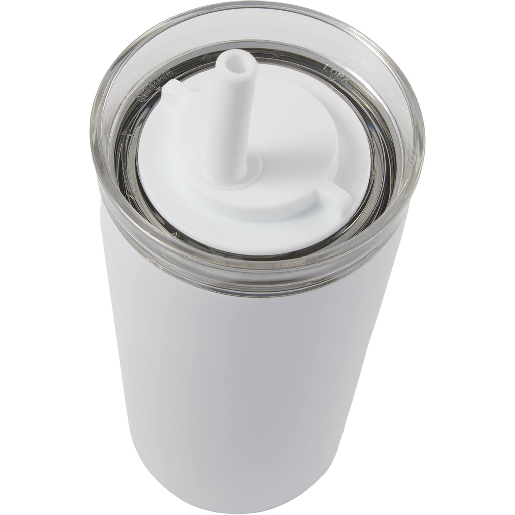 Nina Leakproof Vacuum Tumbler with Straw, 18 oz Laser Engraving - White - Detail 2