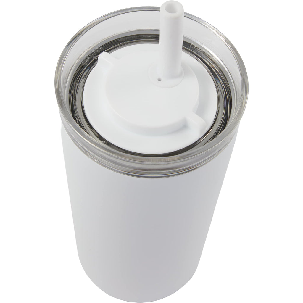 Nina Leakproof Vacuum Tumbler with Straw, 18 oz Laser Engraving - White - Detail 3