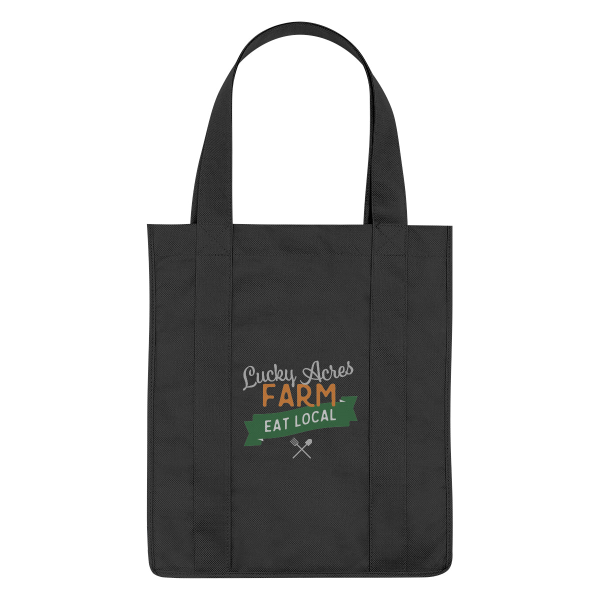 Non-Woven Shopper Tote Bag in Recycled PET, 100 GSM - Black - Colorbrite