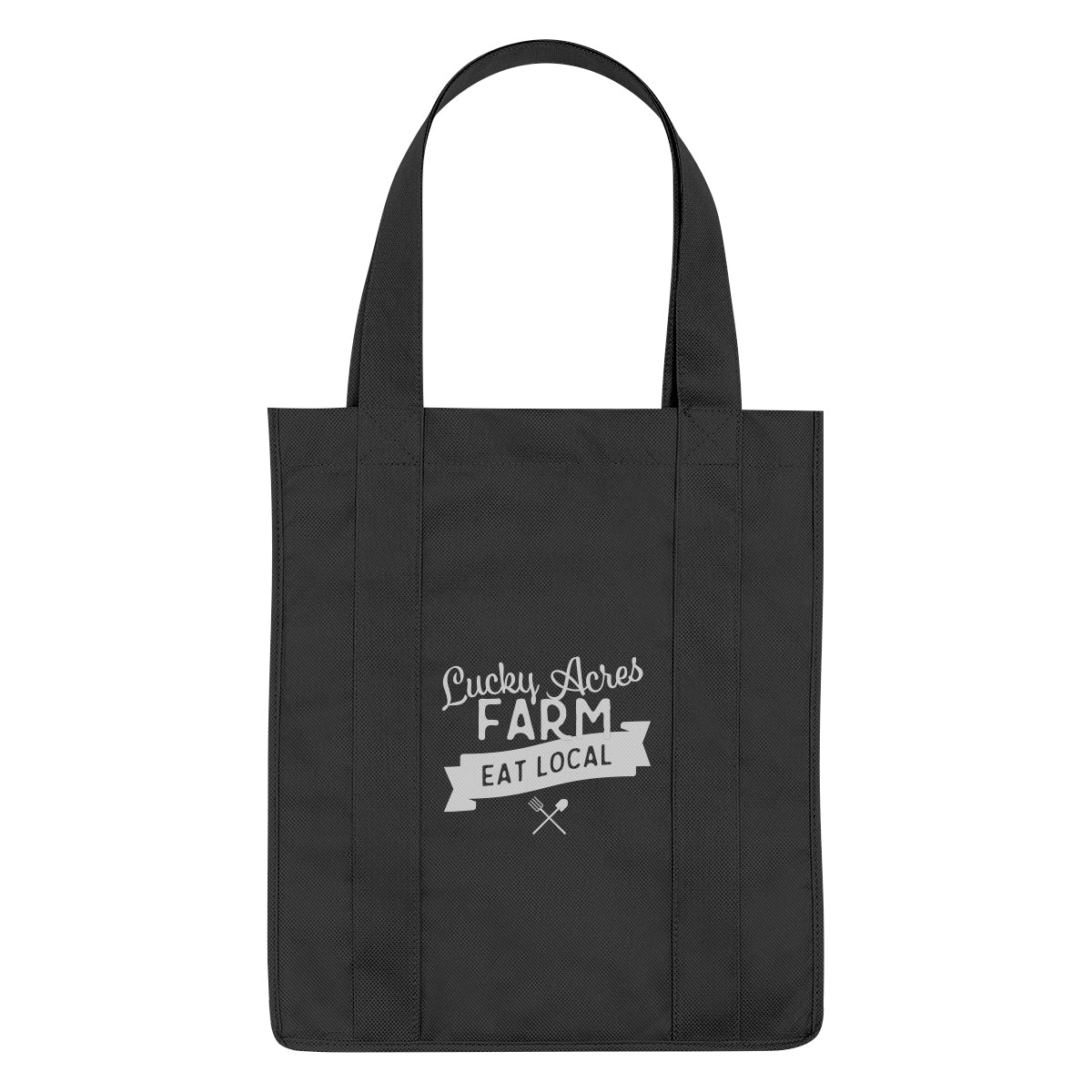 Non-Woven Shopper Tote Bag in Recycled PET, 100 GSM - Black - Silk Screen
