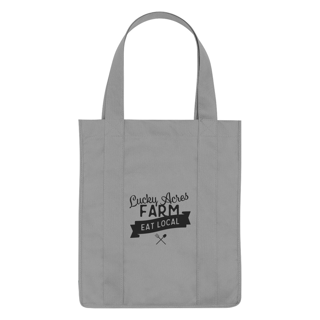 Non-Woven Shopper Tote Bag in Recycled PET, 100 GSM - Gray - Silk Screen