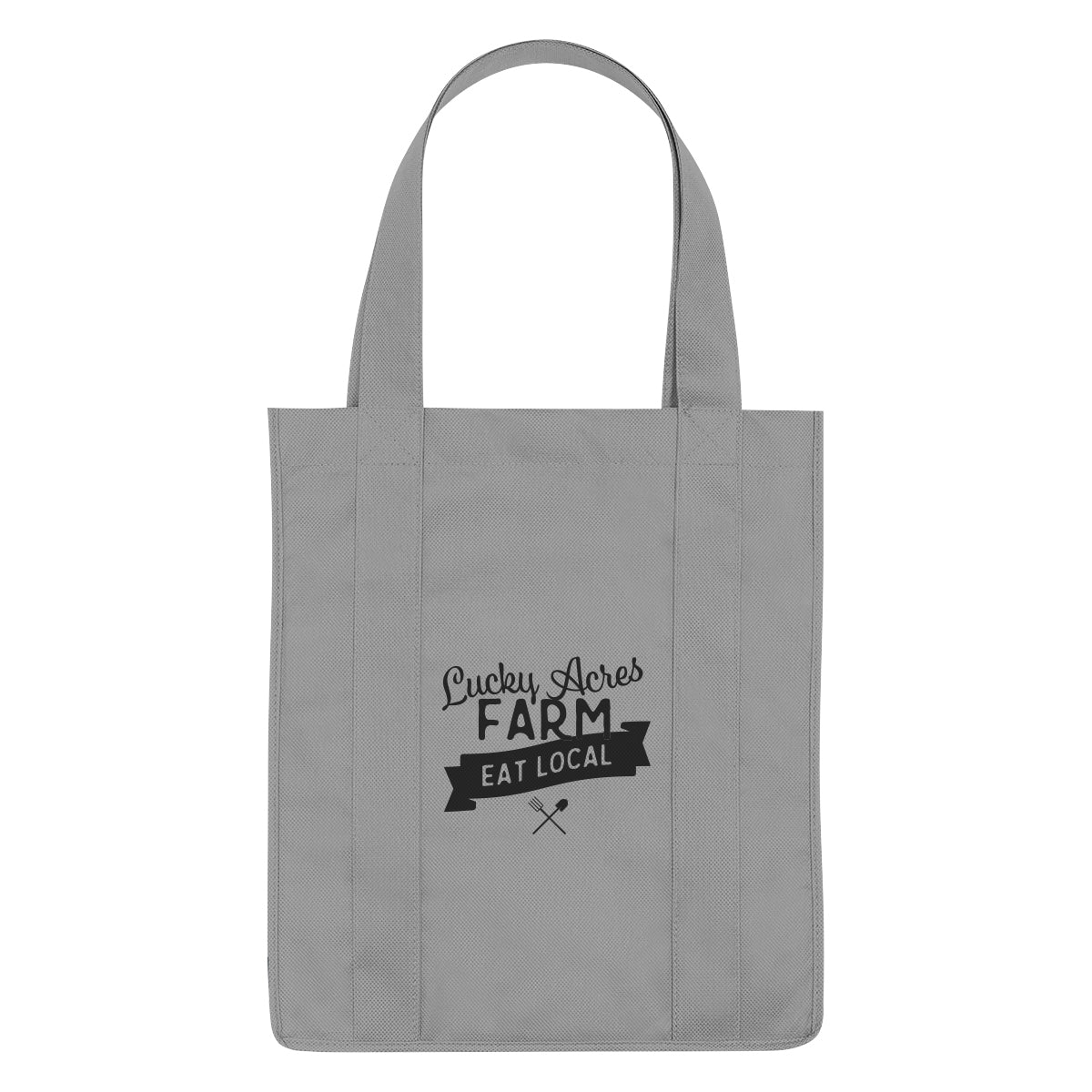 Non-Woven Shopper Tote Bag in Recycled PET, 100 GSM - Gray - Silk Screen