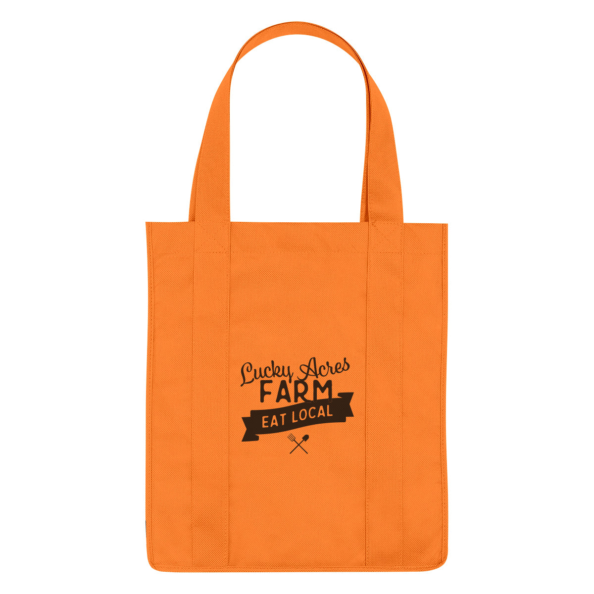 Non-Woven Shopper Tote Bag in Recycled PET, 100 GSM - Orange - Silk Screen