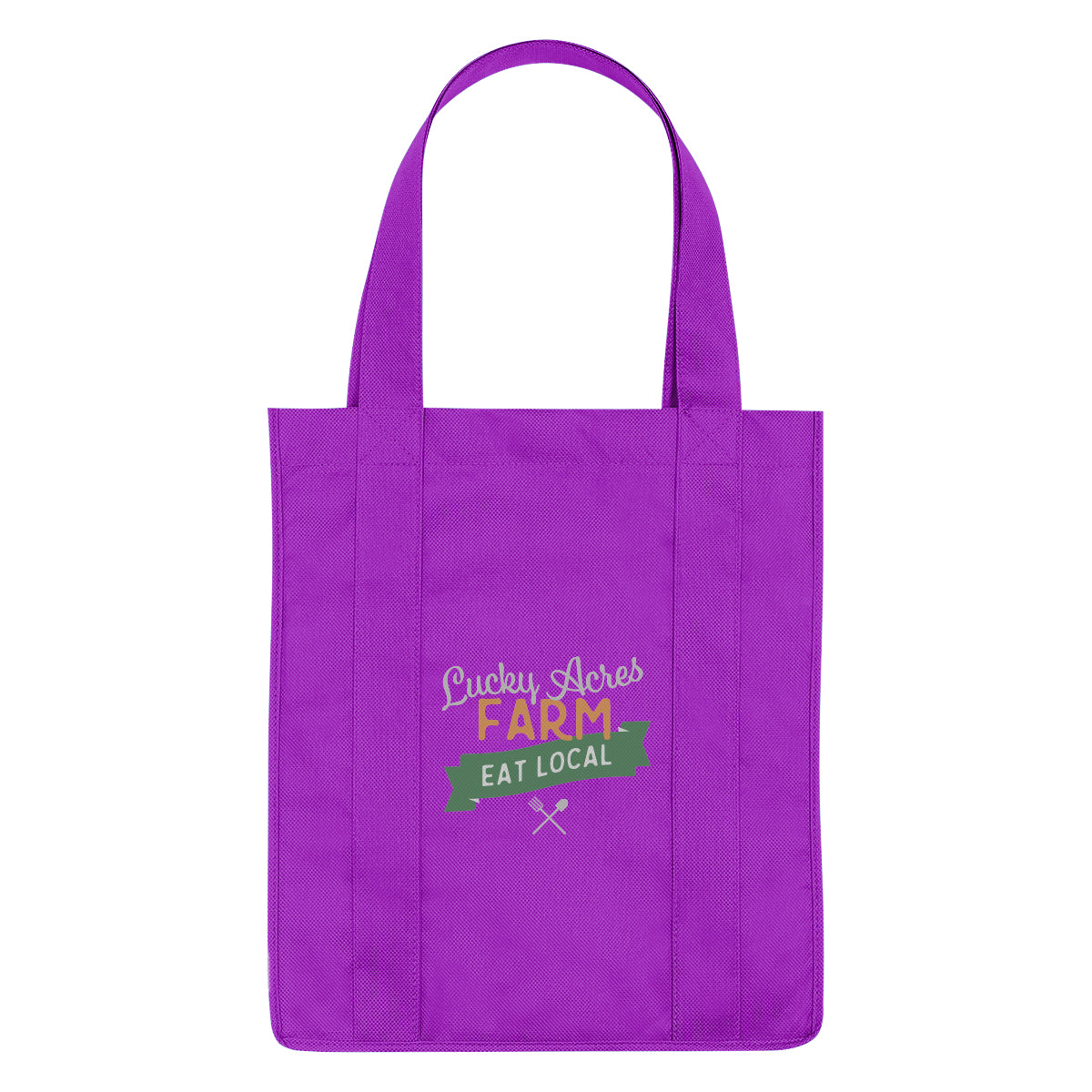 Non-Woven Shopper Tote Bag in Recycled PET, 100 GSM - Purple - Colorbrite