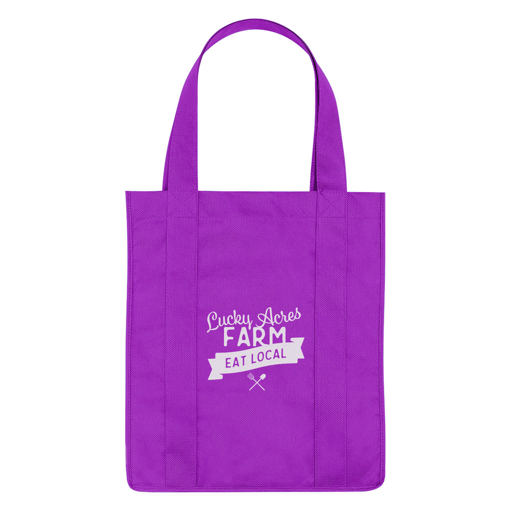 Non-Woven Shopper Tote Bag in Recycled PET, 100 GSM - Purple - Silk Screen
