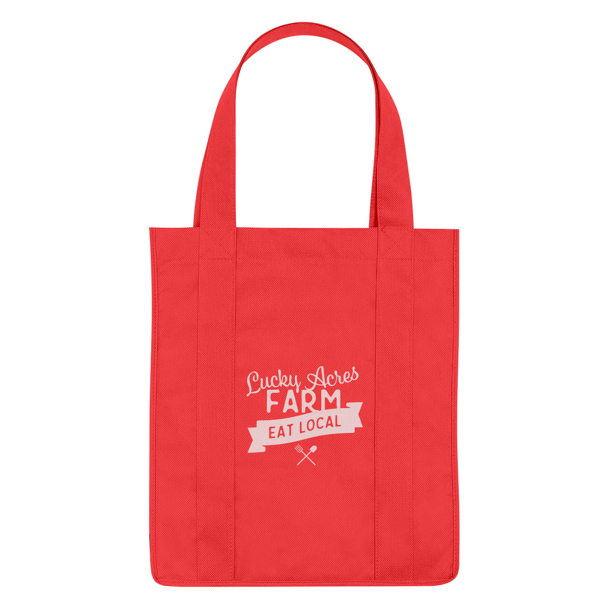 Non-Woven Shopper Tote Bag in Recycled PET, 100 GSM - Red - Silk Screen