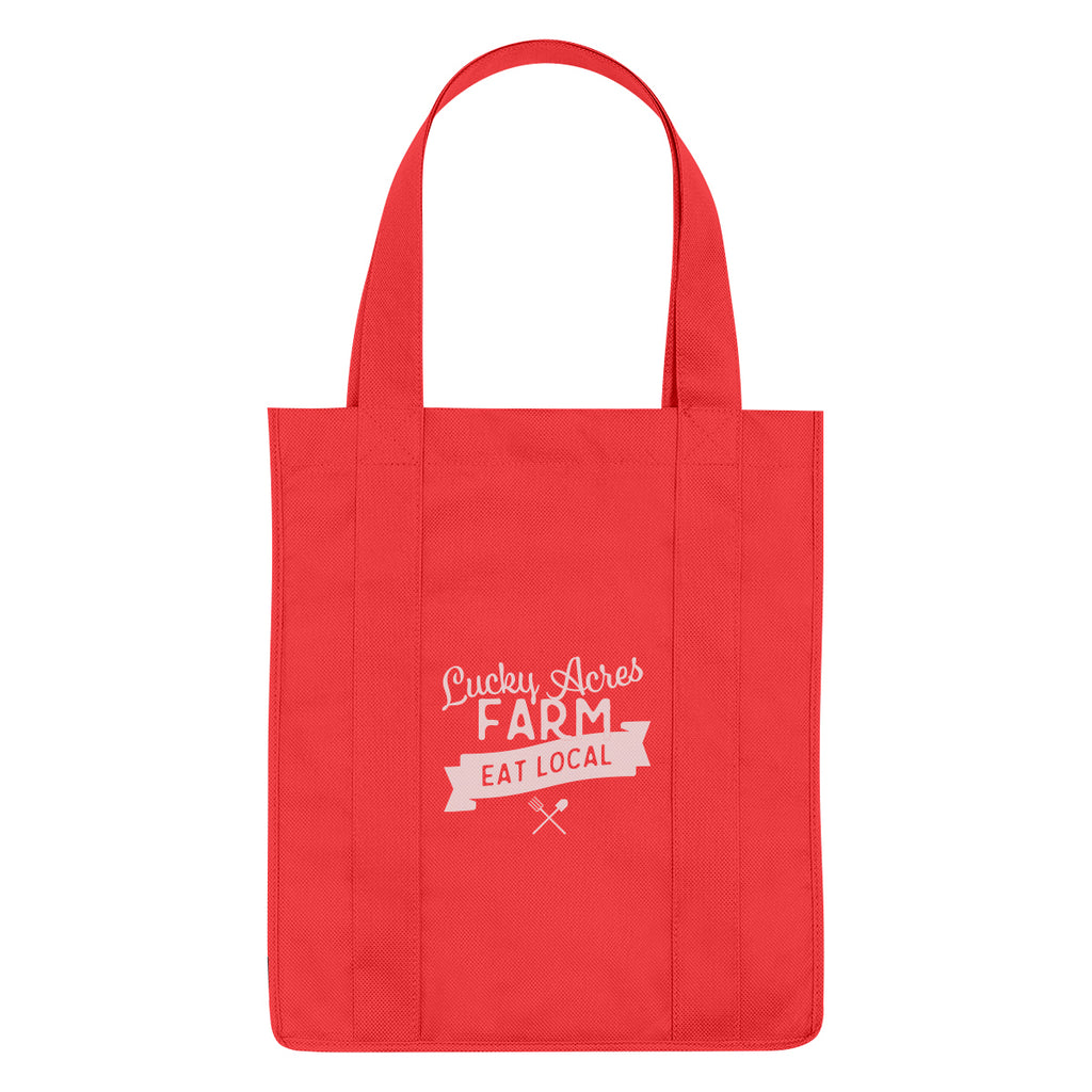 Non-Woven Shopper Tote Bag in Recycled PET, 100 GSM - Red - Silk Screen