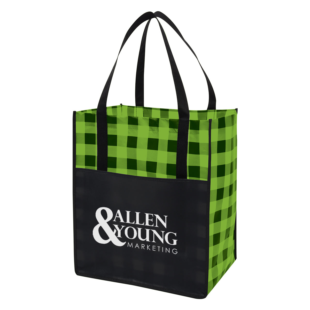 Northwoods Laminated Non-Woven Tote Bag, Recycled - Green - Silk Screen