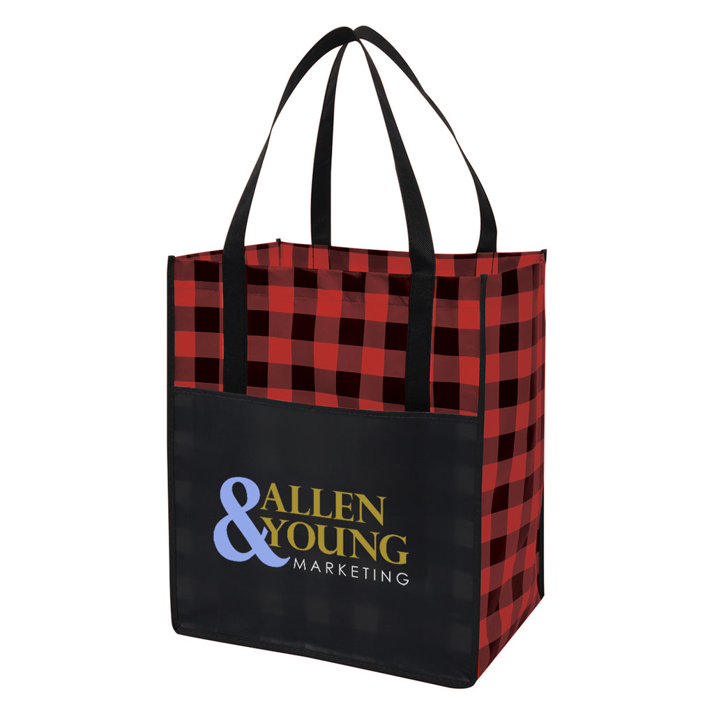 Northwoods Laminated Non-Woven Tote Bag, Recycled - Red - Colorbrite