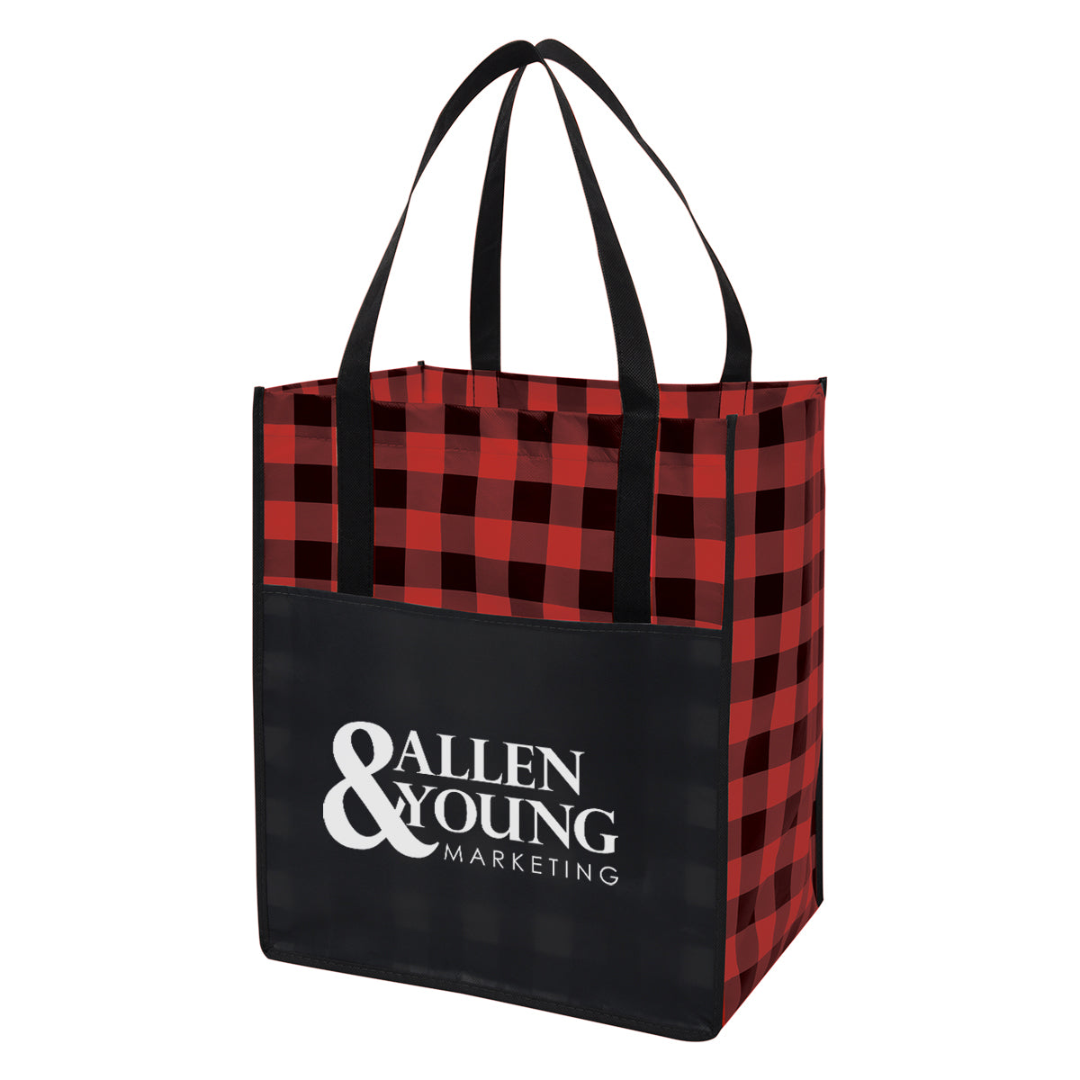 Northwoods Laminated Non-Woven Tote Bag, Recycled - Red - Silk Screen