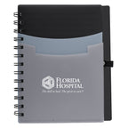 Notebook with Three Pockets - Black - Silk Screen