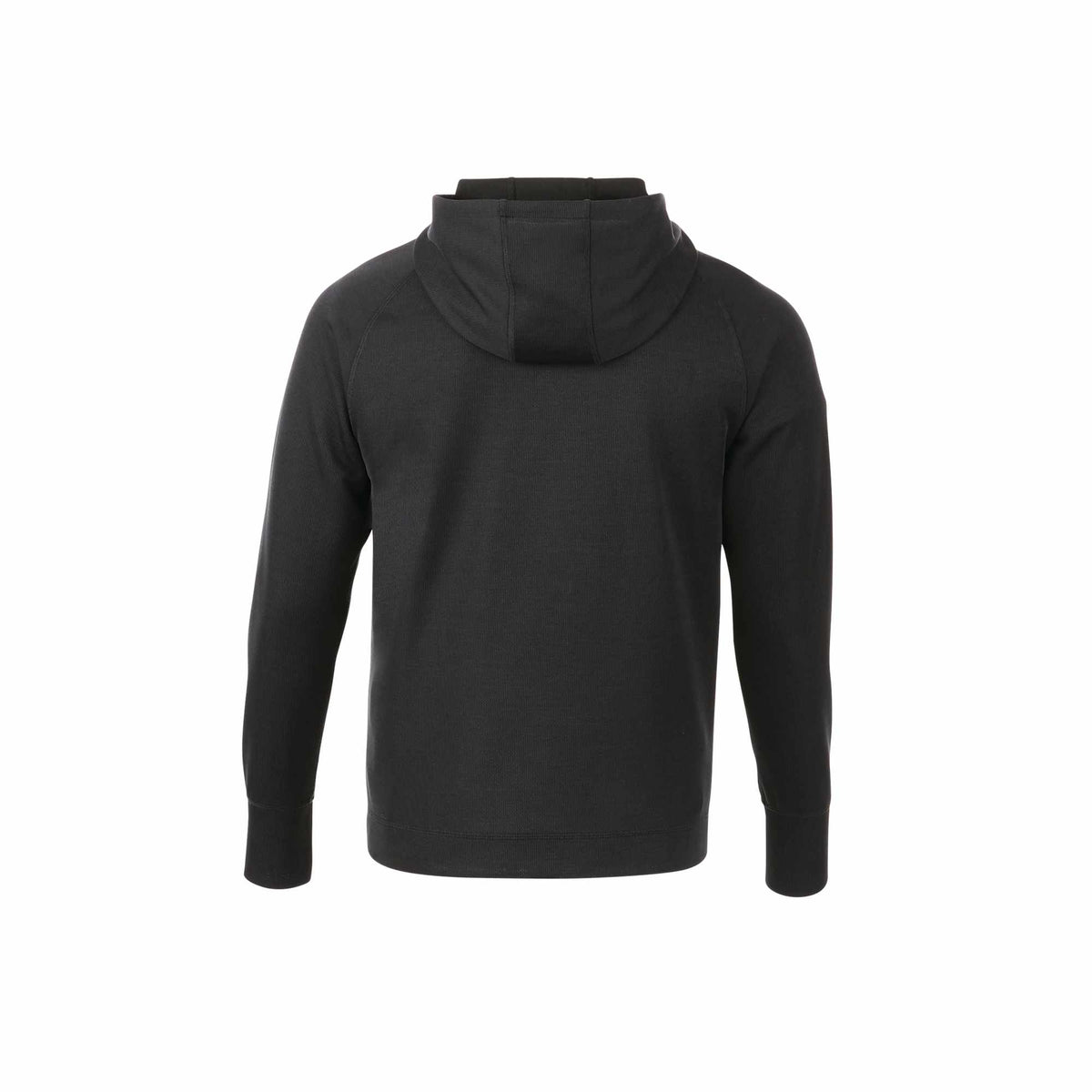 Odell Performance Knit Zip Hoodie with Thumb Holes for Men Transfer - Black - Back Flat
