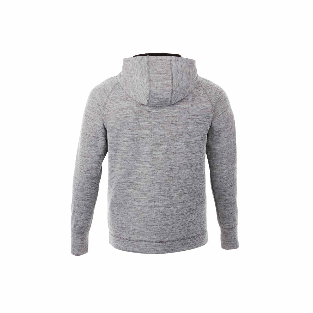 Odell Performance Knit Zip Hoodie with Thumb Holes for Men Transfer - Heather Charcoal - Back Flat