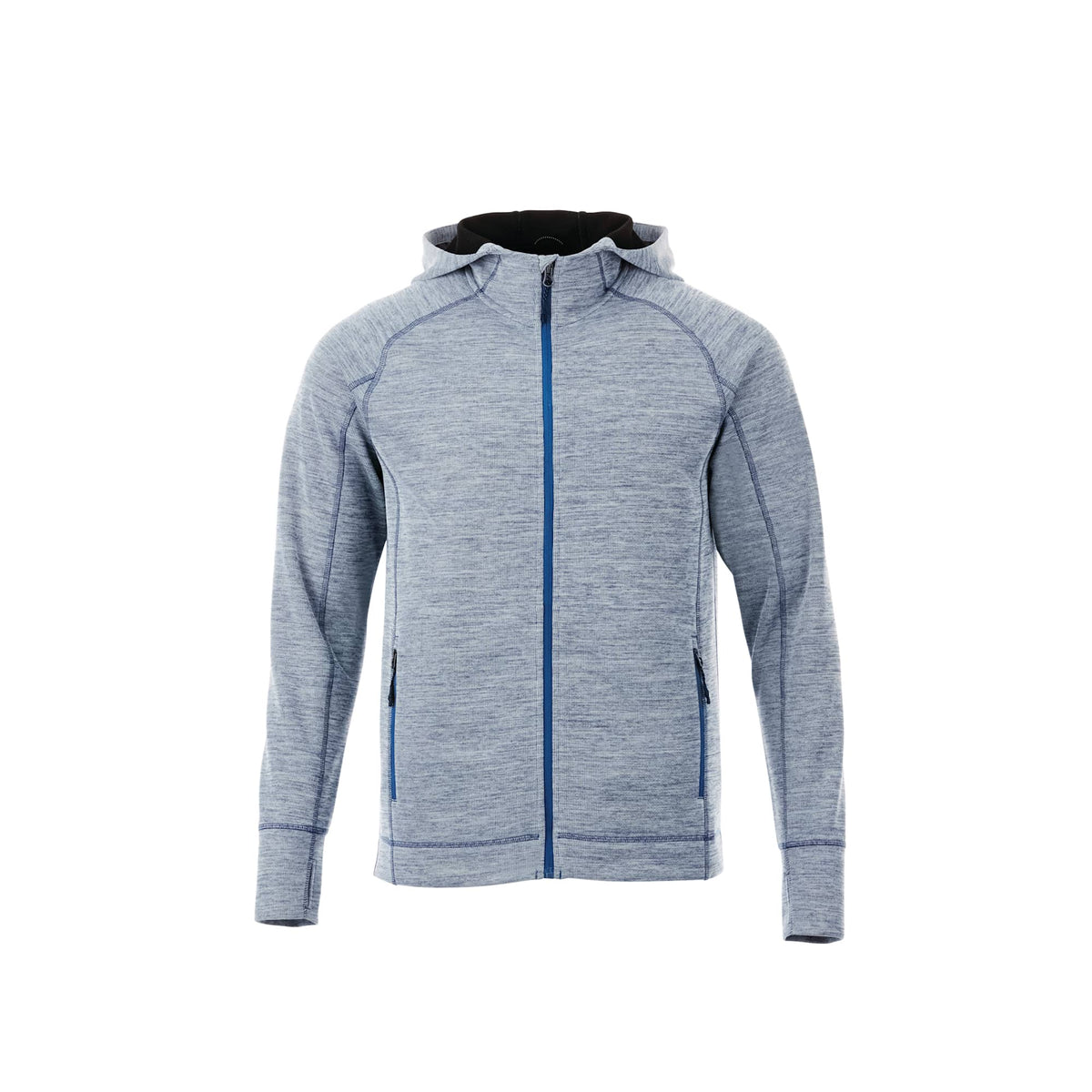 Odell Performance Knit Zip Hoodie with Thumb Holes for Men Transfer - Invictus Heather - Front Flat