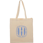 Odessa Gusseted Cotton Canvas Tote, 8 oz Embroidery - Natural - Front