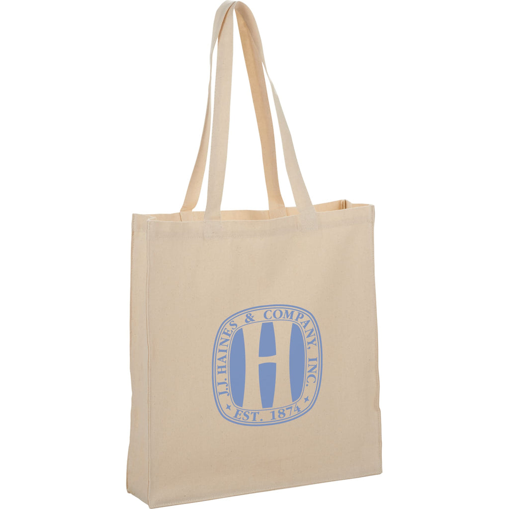 Odessa Gusseted Cotton Canvas Tote, 8 oz Embroidery - Natural - Photo 2