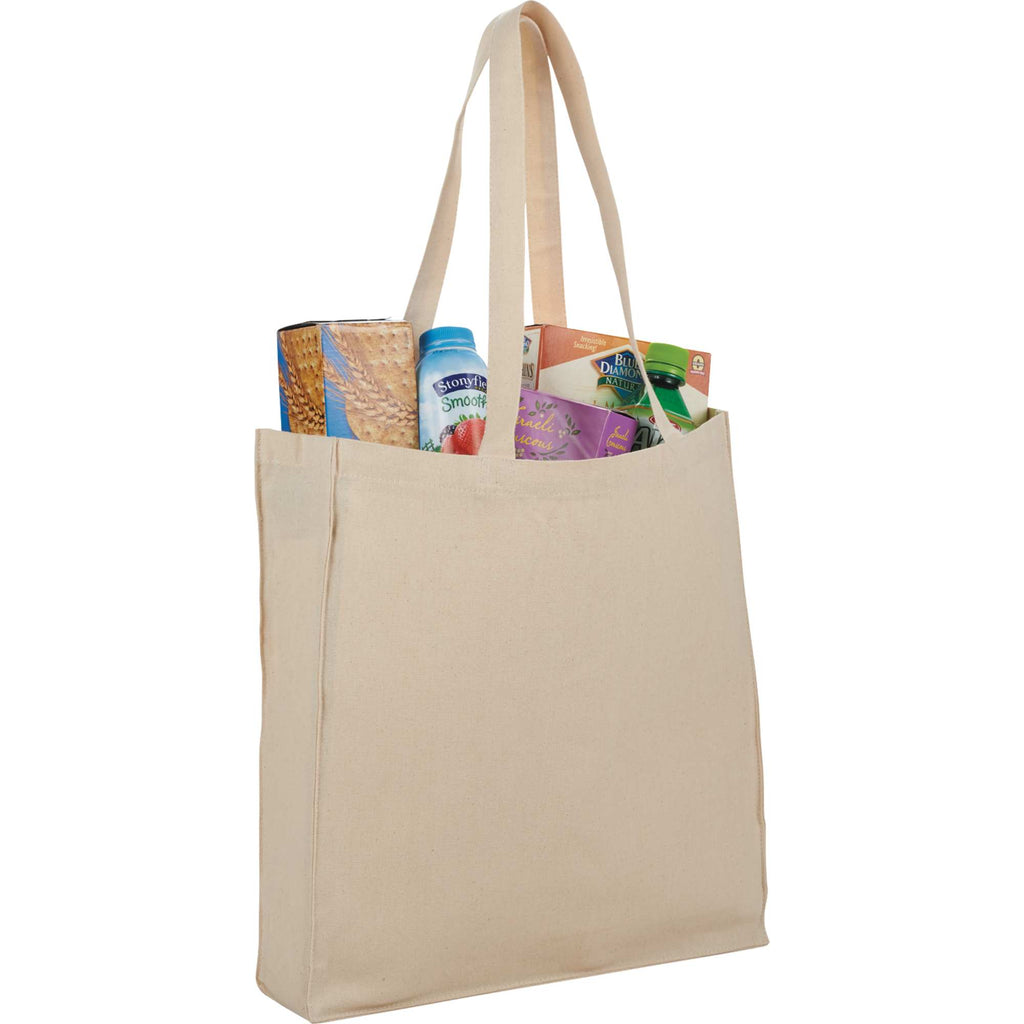 Odessa Gusseted Cotton Canvas Tote, 8 oz Embroidery - Natural - Photo 3
