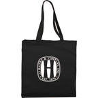 Odessa Gusseted Cotton Canvas Tote, 8 oz Full Color - Black - Front