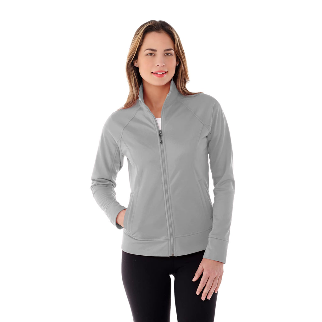 Okapi Performance Full Zip Knit Jacket for Women Transfer - Heather Grey - On Model