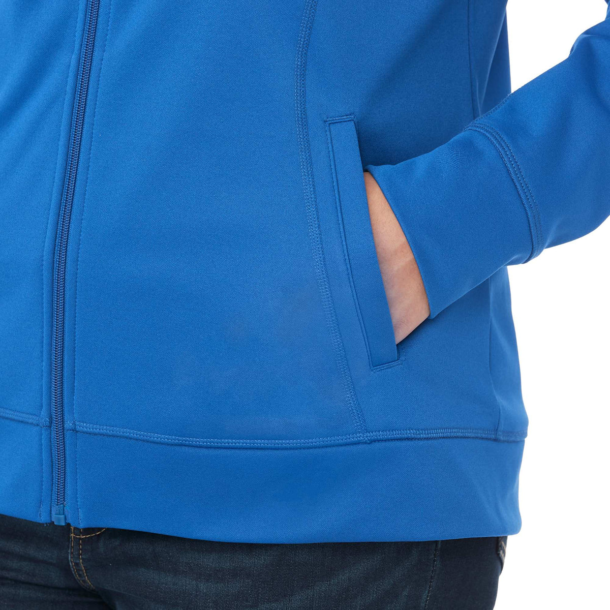 Okapi Performance Full Zip Knit Jacket for Women Transfer - New Royal - On Model Detail