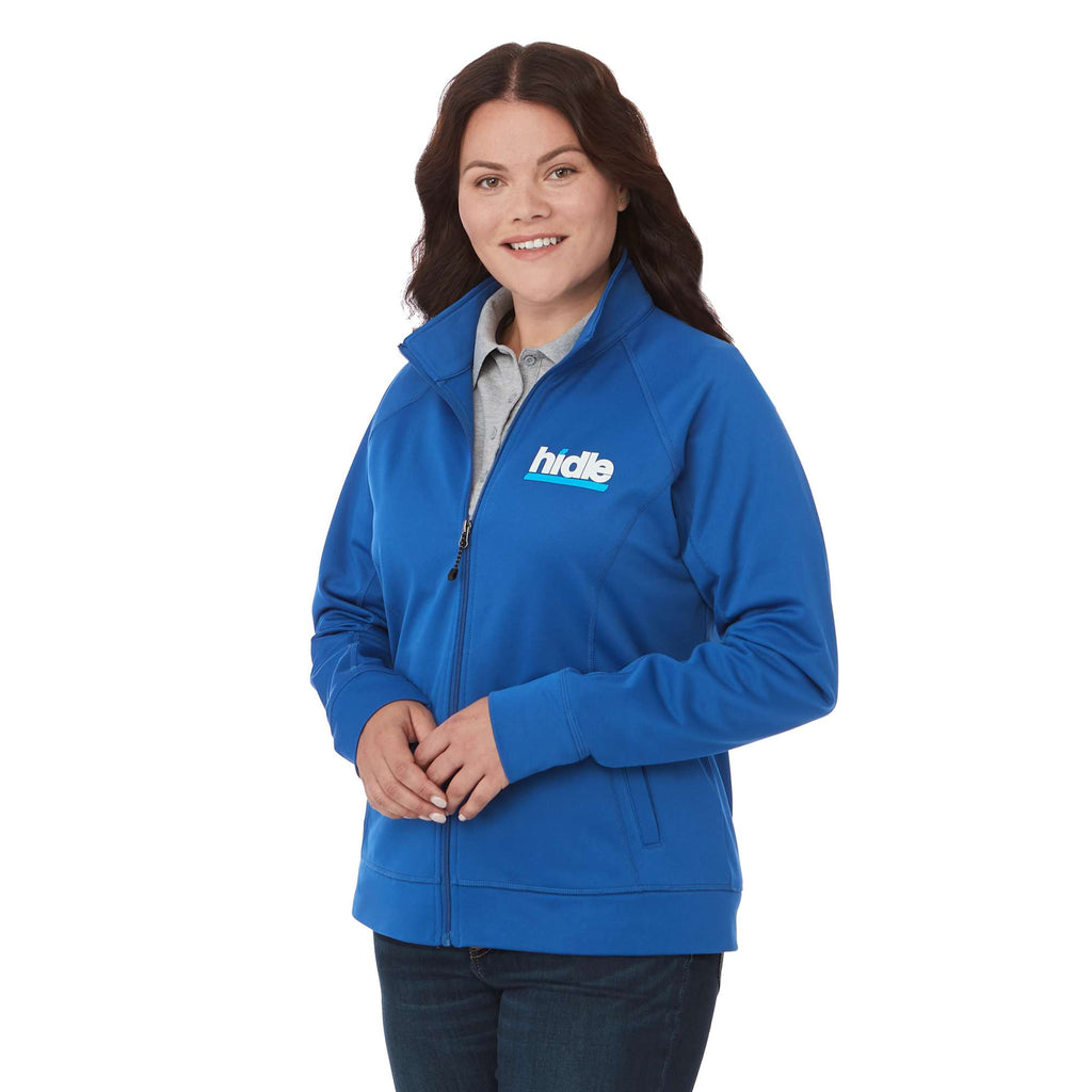 Okapi Performance Full Zip Knit Jacket for Women Transfer - New Royal - On Model Left Angle