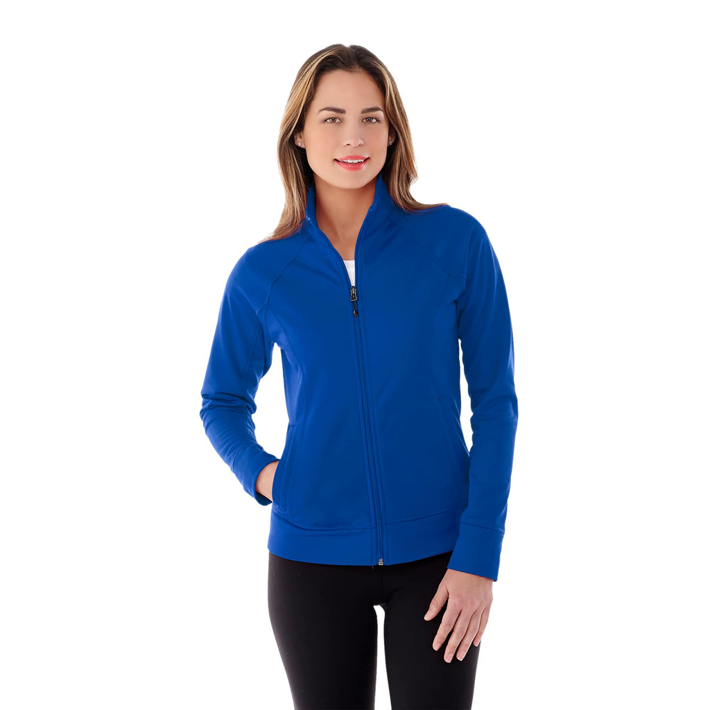 Okapi Performance Full Zip Knit Jacket for Women Transfer - New Royal - On Model