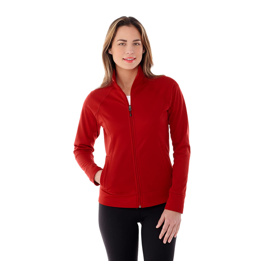 Okapi Performance Full Zip Knit Jacket for Women Transfer - Team Red - On Model