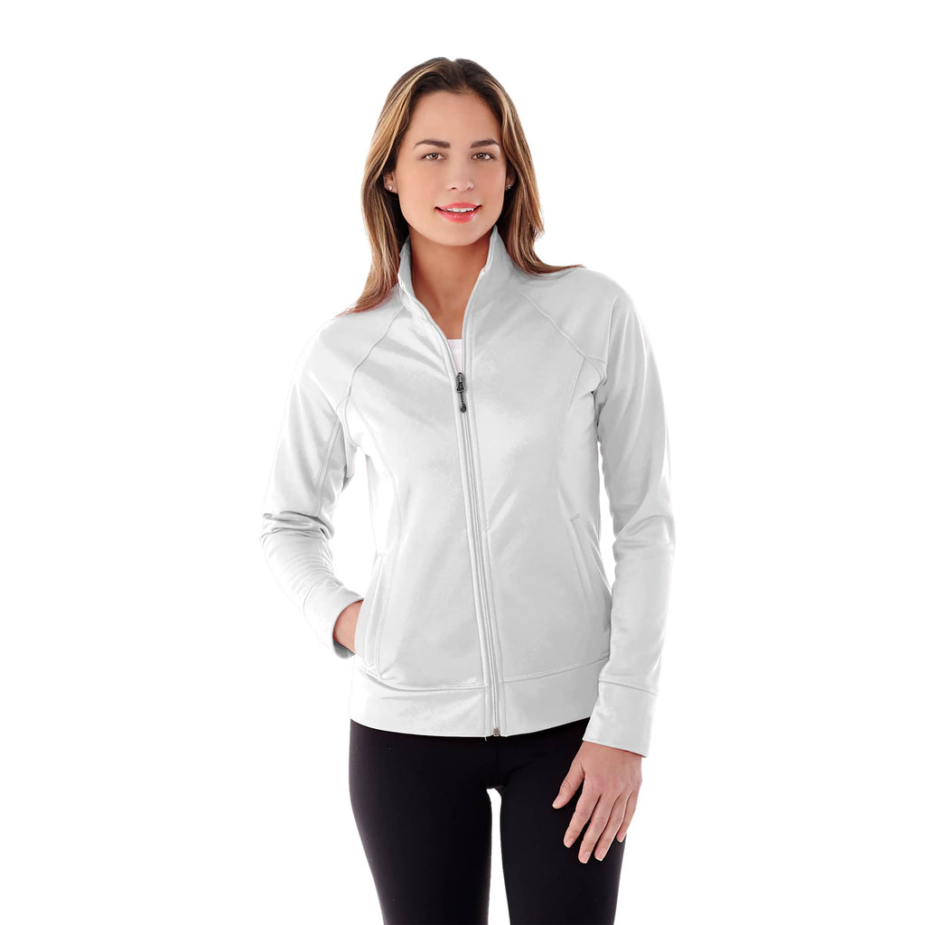 Okapi Performance Full Zip Knit Jacket for Women Transfer - White - On Model