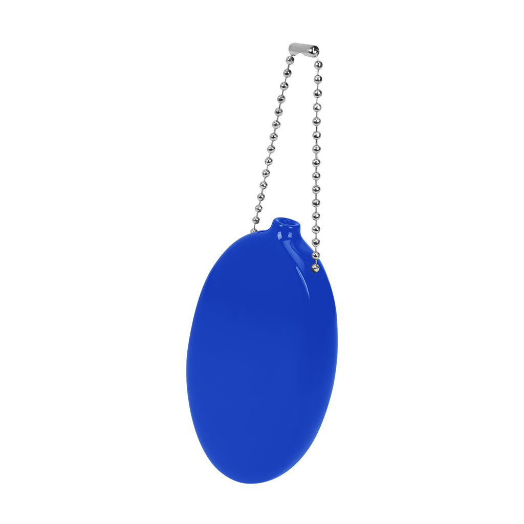 Old School Coin Pouch Keychain That Squeezes - Blue - Back_Angle