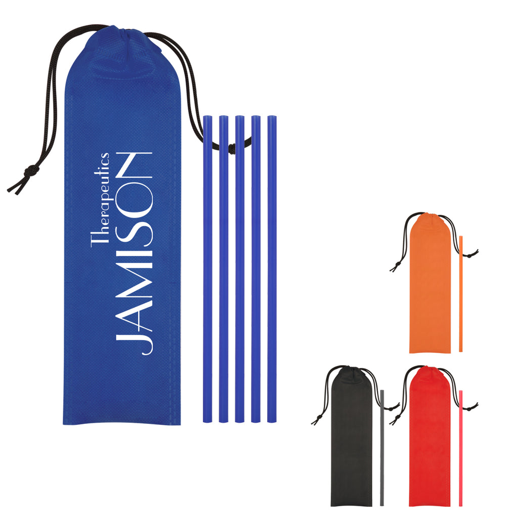 On the Go Straws with Pouch, Five Pack