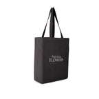 Open Top Cotton Canvas Tote, 9 oz Embroidery - Black - View 1
