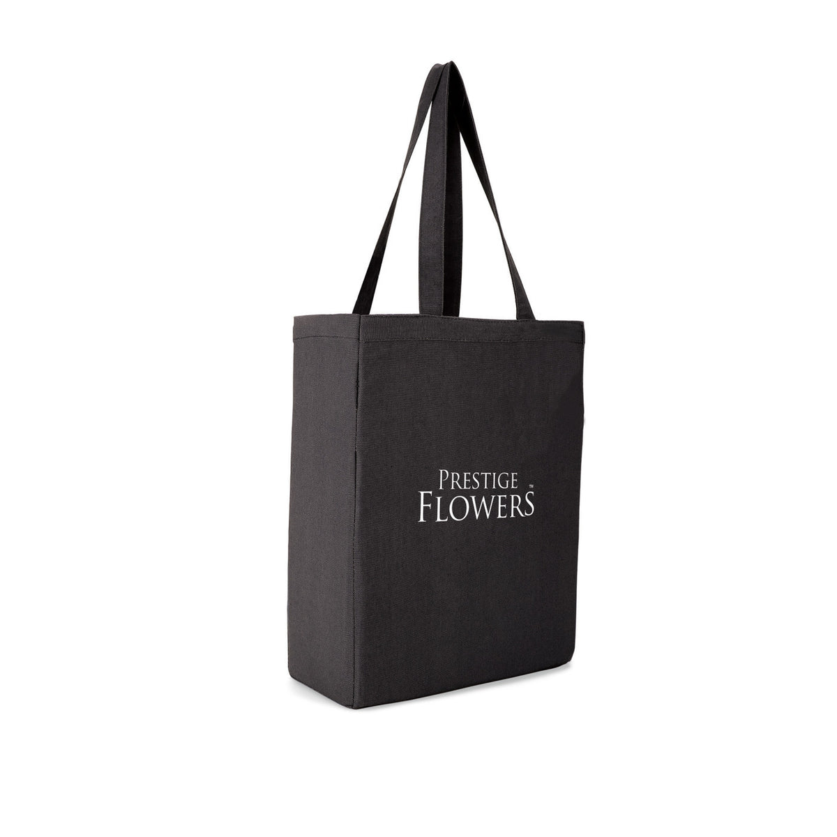 Open Top Cotton Canvas Tote, 9 oz Embroidery - Black - View 1