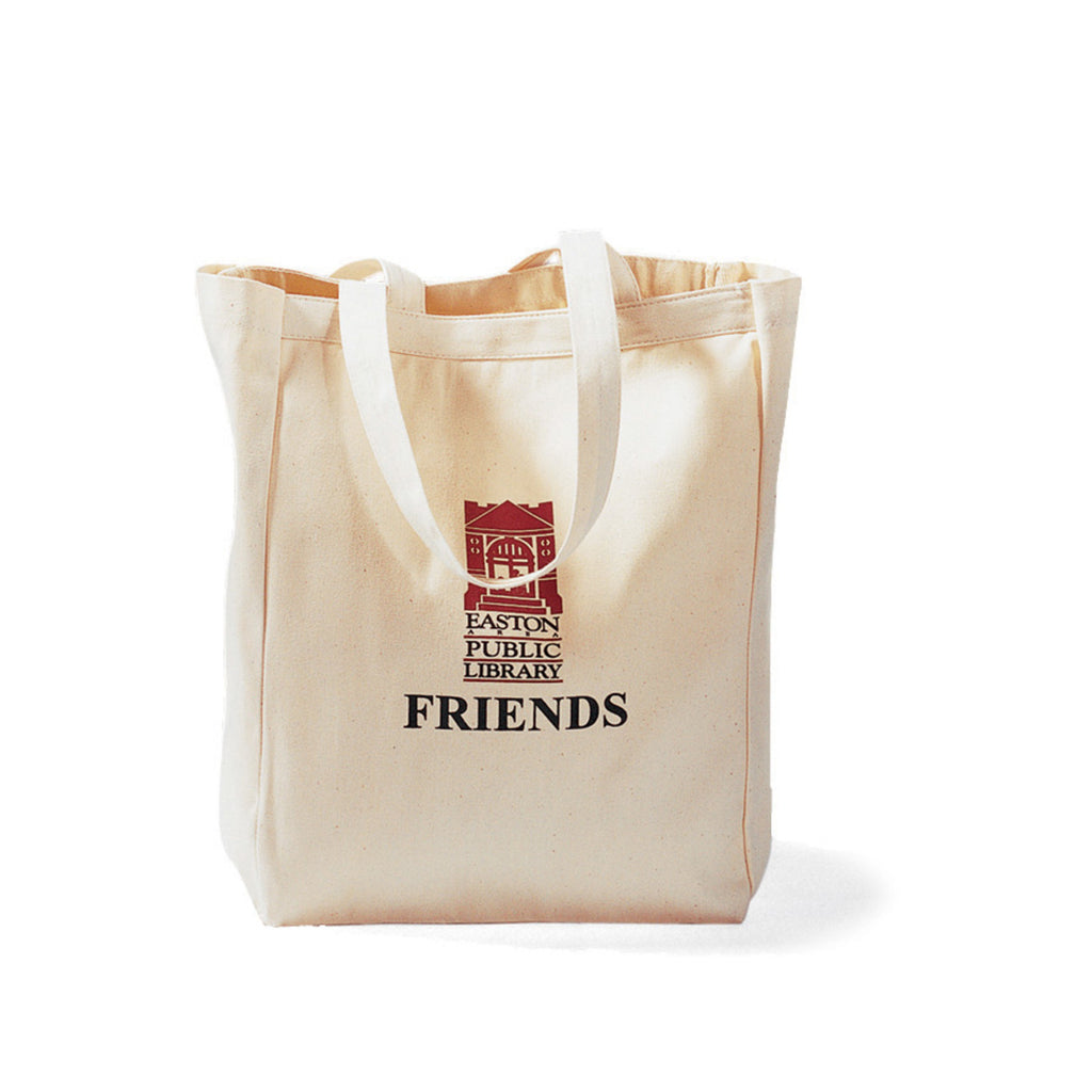 Open Top Cotton Canvas Tote, 9 oz Embroidery - Natural - View 1